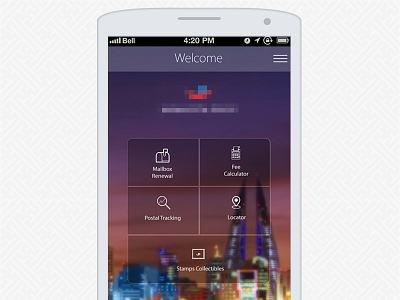 Bahrain Post app android app ios main menu navigation post ui