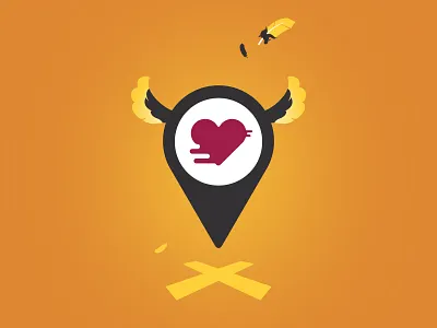 Find Love Pin feather heart love mark spot valentine wings