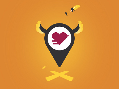 Find Love Pin feather heart love mark spot valentine wings