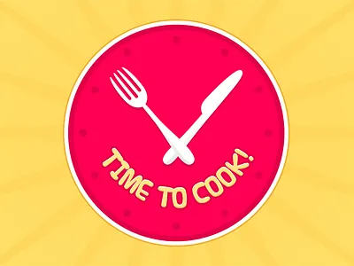 Time To Cook! clock fork knife recipes