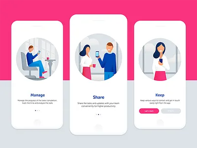 Onboarding Illustrations app character colors design google illustration material mobile onboarding screen welcome