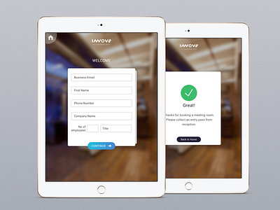 innov8 - iPad Application booking desk ios ipad meeting private ui ux visitor