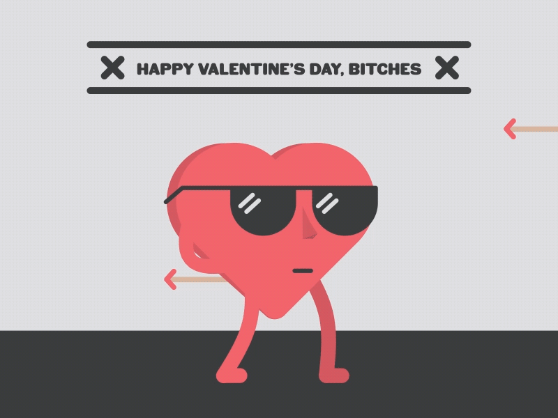 Happy Valentine's day 2d animation art happymotion valentines walk