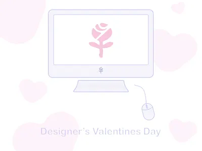 Designer's Valentines Day cupid design heart illustration love rose valentines