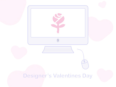 Designer's Valentines Day cupid design heart illustration love rose valentines