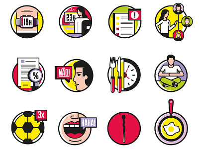 Burnout syndrome burnout icons illustration