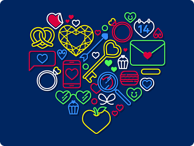 Happy Valentine Day blog freebies good heart icon love neon outline icon retro simple valentine valentine day