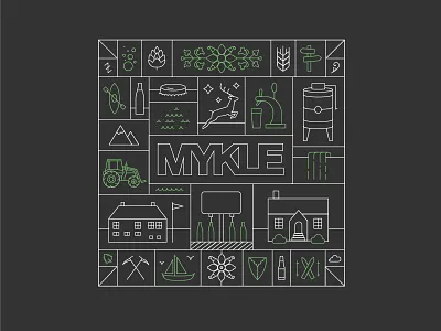 Mykle Merch Illustration beer branding brewery illustration line drawing merch norway t shirt design