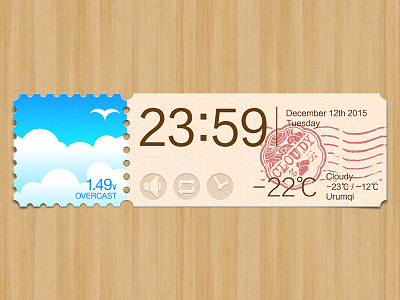 Weather app: Cloudy bird blue calendar cloud cloudy forecast plugin post postmark stamp temperature weather