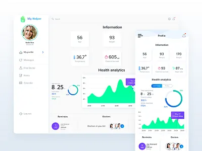 Patient Assistant App Dashboard app dashboard doctor health icon interface ios light mobile ui ux web
