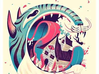 Rent exhibition home house illustration print tiger