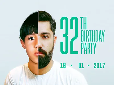 Before/ After - Birthday Invite adult after anniversary before birthday children face invite kid party photomanipulation