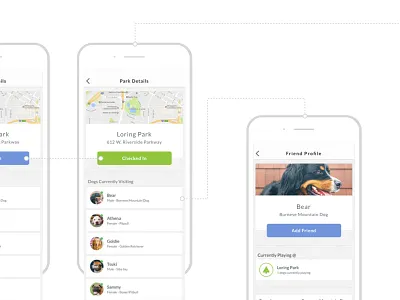Bark Park Flows connection dog flat flows ios light location map mobile parks