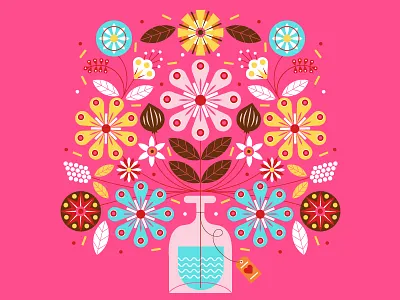 Valentine bouquet card facebook flowers illustration tag valentine valentines day vase