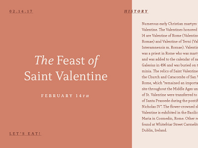 Feastin' history love type challenge valentines day