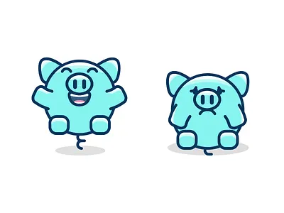 PiggyPot Icons character happy icons jump pig piggypot sad