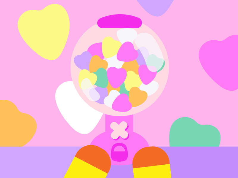Poncho Valentines candy dispenser hearts machine paws poncho valentine