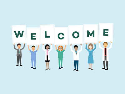 Welcome blog doctor illustration medical nurse professional signs