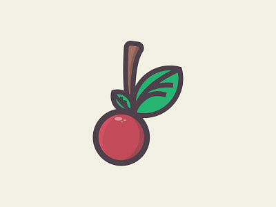 Berry berry cherry colors fruit halftone illustration leaf pattern