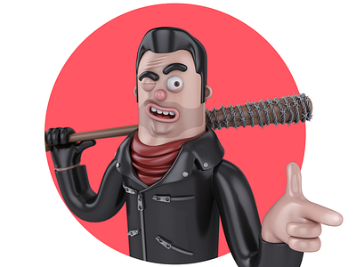 Negan 3d 3d cartoon 3d illustration cartoon john nobrand negan the walking dead twd