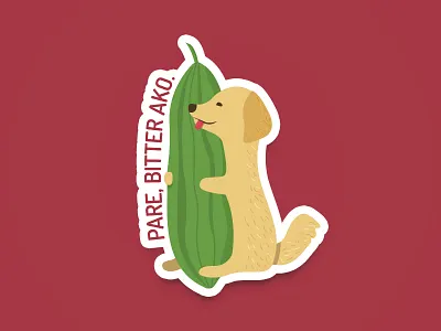 Bitter, luh 🔫 anti valentines bitter bittergourd dog philippines pinoy joke sticker valentines day