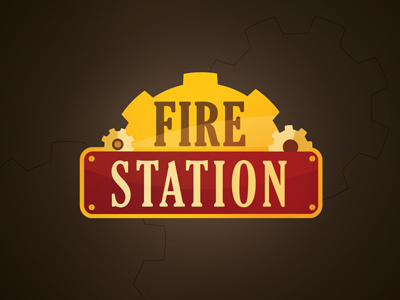 Fire Station branding fire fire department fire station logo steampunk vector