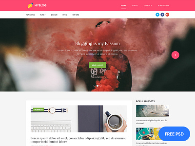 Myblog Free Blog PSD blog free northui northui.com personal psd