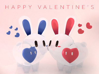 Happy Valentine's Day beargara c4d character day friendship heart love pink rabbit valentine