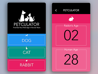 Petculator adobe xd app calculator design material mobile pet screen ui user interface