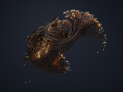 Fiber Optics 3d abstract c4d cable cinema 4d fiber optic octane wires x particles