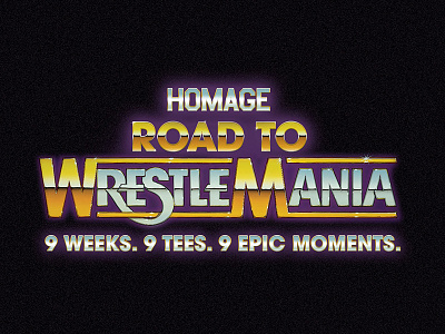 Road to Wrestlemania 80s homage logo mania pro wrestling tee type wrestling wwe