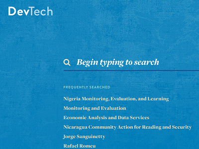 Devtech Concept A: Search overlay search