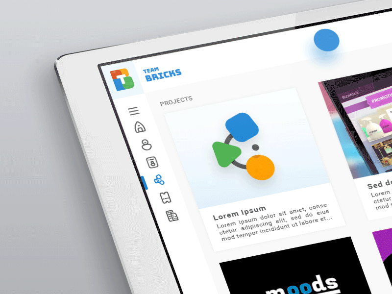 Team-Bricks (Hover State) admin after effects animation app card hover material material colors smooth ui ux web