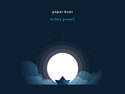 Paper Boat album artwork boat ep flat design illustration nightsky paper boat