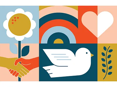 Peace Not Politics dove flower love olive branch peace rainbow resist unity