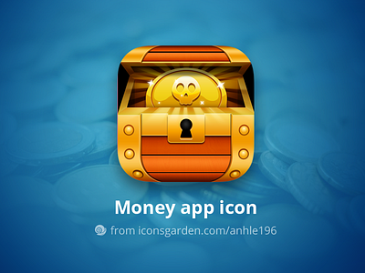 Treasures Chest app icon android chest coin game gold icon iconsgarden ios money pirates skull treasures