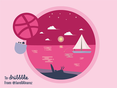 Valentines Day Card debut dribbble febril cuevas pink postcard valentines day