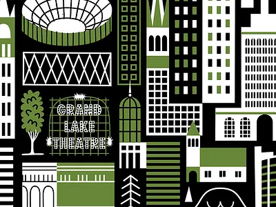 Oakland, California bayarea california illustration oakland