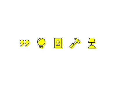 Interior Design Icon Set black branding icon iconography icons identity illustration yellow