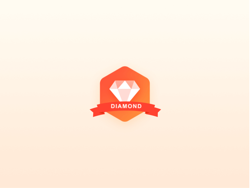 Day084 | Badge badge clean dailyui diamond gif minimal red ribbon