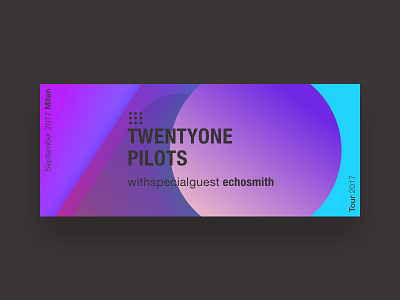 Ticket color gradient music ticket