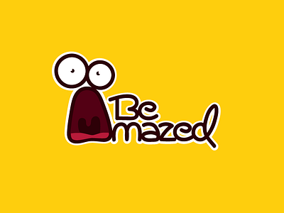 BeAmazed logo concept amazed cartoon fun logo surprised typography