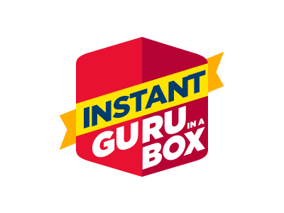 Guru in a box logo branding font illustration logo box logotype type typography