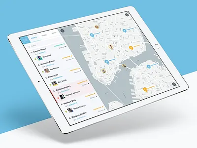 iPad Application Tracking Screens address ai app dashboard data delivery app dispatch field fleet fleet managament form interface logistic logistics map mobile scroll tracking ui vehicle