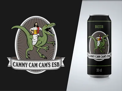 Jesus riding raptor Beer beer drink jesus label logo raptor ride vintage