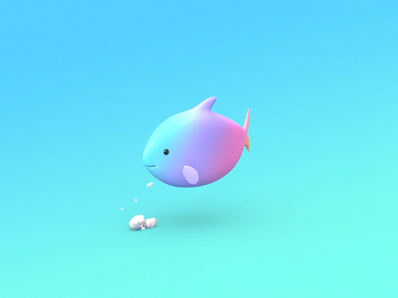 Fish Gif Animation animation blue bubbles cinema 4d colorful fish gradient ocean