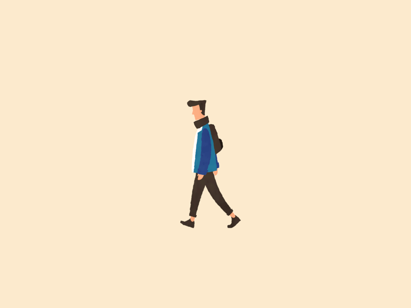 Let's walk 2.5d ae animation app colors flat illustration loop motion wiggle