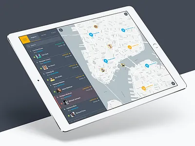 iPad Application Tracking Screens address ai app dashboard data delivery app dispatch field fleet fleet managament form interface logistic logistics map mobile scroll tracking ui vehicle