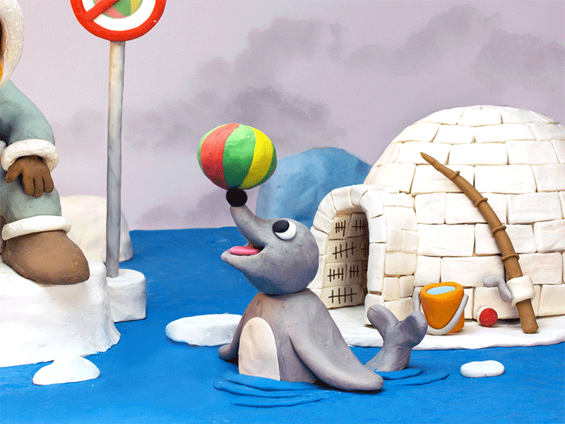 MECNA, LUNGOMARE PARANOIA. animation clay ice modelling plasticine sculpting seal. stopmotion