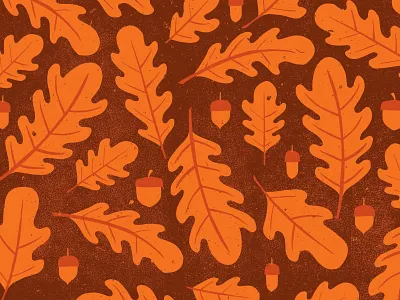 oak leaves acorns fall pattern repeat winter